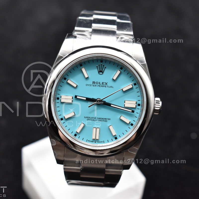 Oyster Perpetual 124300 41mm DIWF 1:1 Best Edition 904L Steel Tiffany Blue Dial A3230